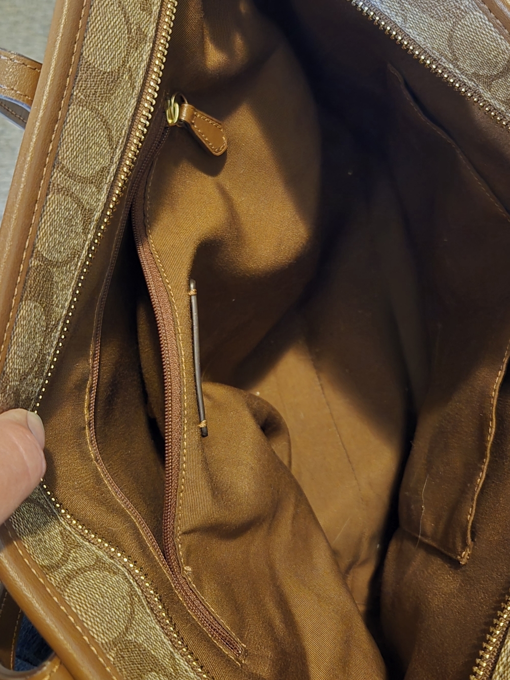 Coach Women's Brown Signature Tote Bag - Picture 4 of 7